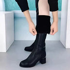 R&B | Warme Leder Überknie Stiefel