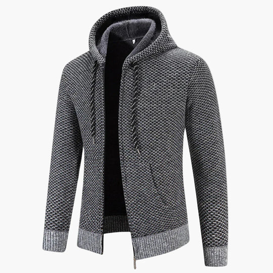 R&B | Strick-Kapuzenjacke für Herbst und Winter - Komfortabler Freizeit-Hoodie mit Reißverschluss
