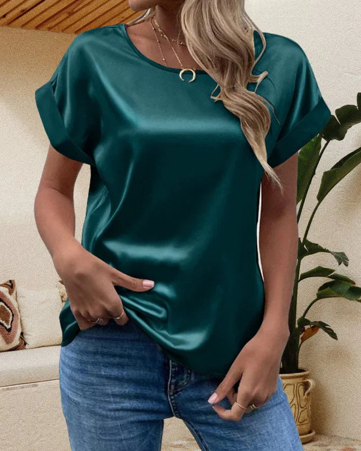 R&B | Glänzende Satin Freizeitbluse
