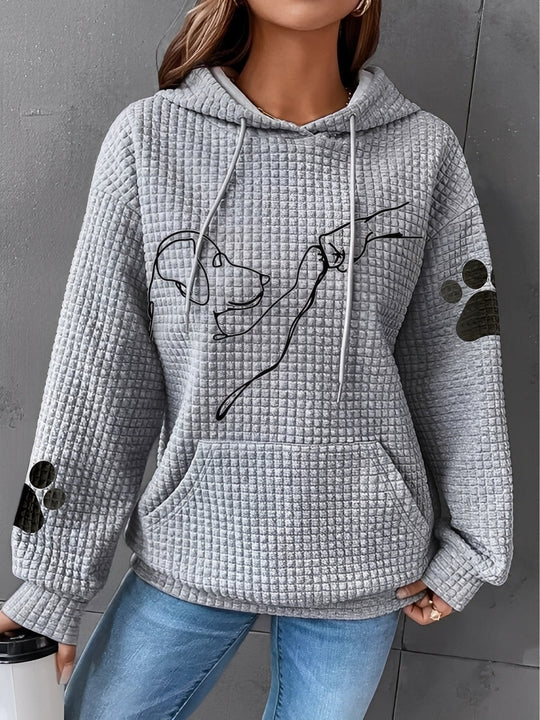 R&B | Bedruckter, Warmer Kapuzensweatshirt für Frauen