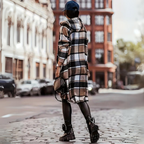 R&B | Trendiger karierter Cardigan für Frauen