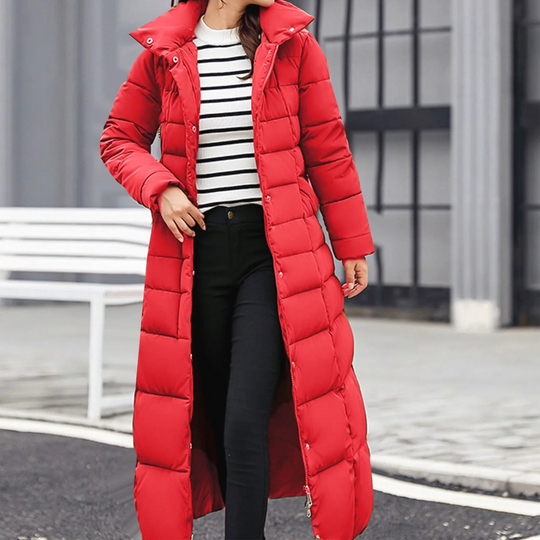 R&B | Elegante Pufferjacke mit Umlegekragen und Knopf für Damen