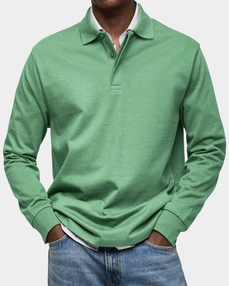 Herren Professionelles Langarm-Poloshirt