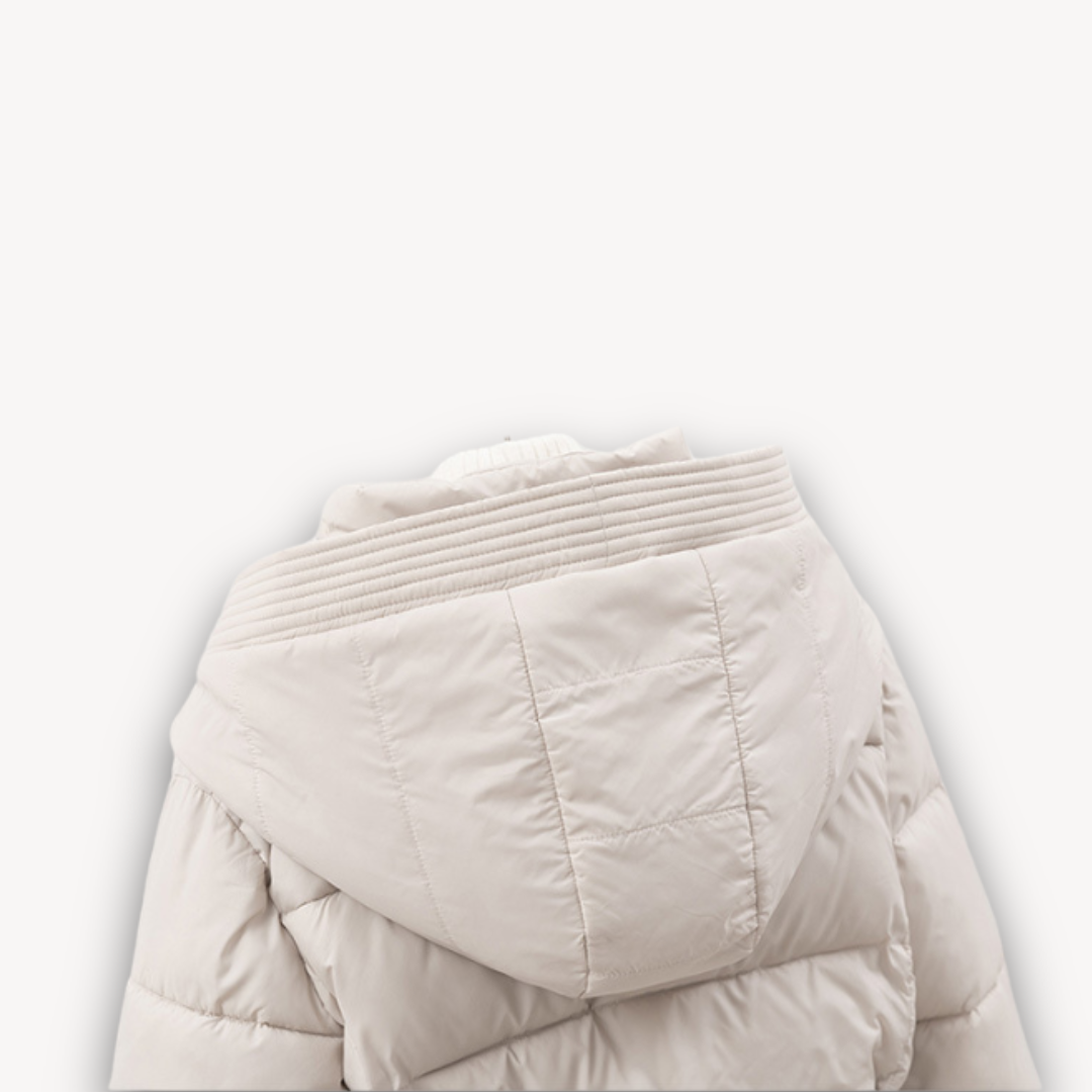 R&B | Damen Pufferjacke mit Kapuze und Gürtel