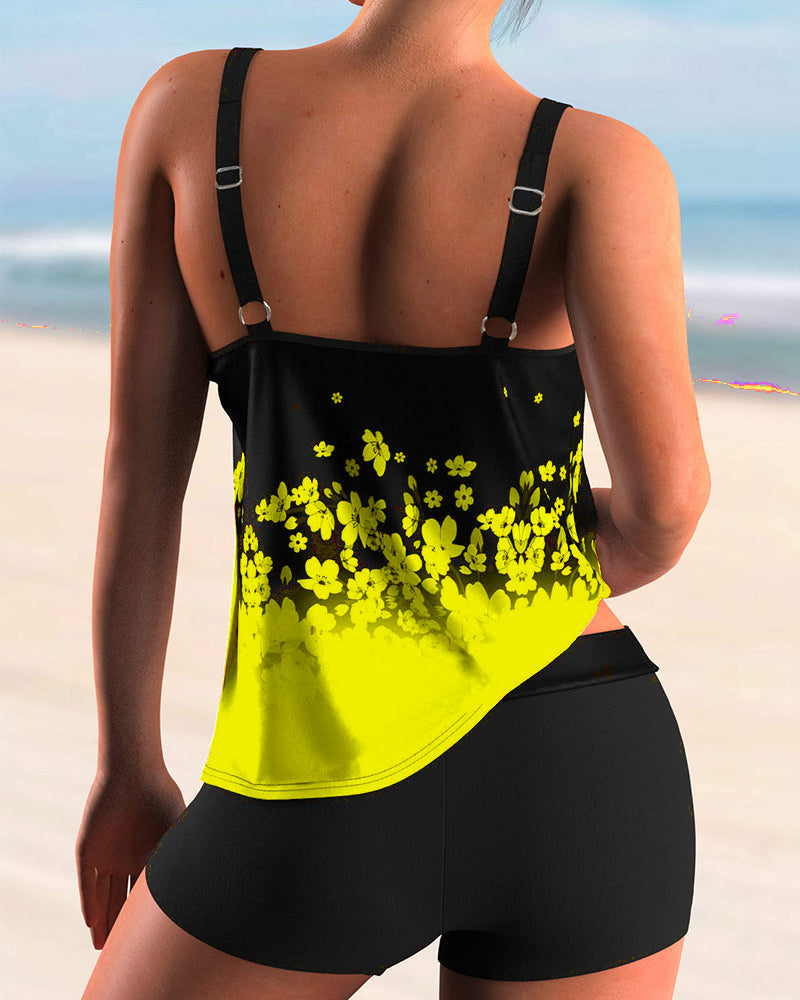 R&B | Blumenmuster Tankini Set