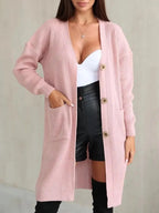 Damen Kuscheliger Strickmantel mit Gürtel und praktischen Taschen R&B