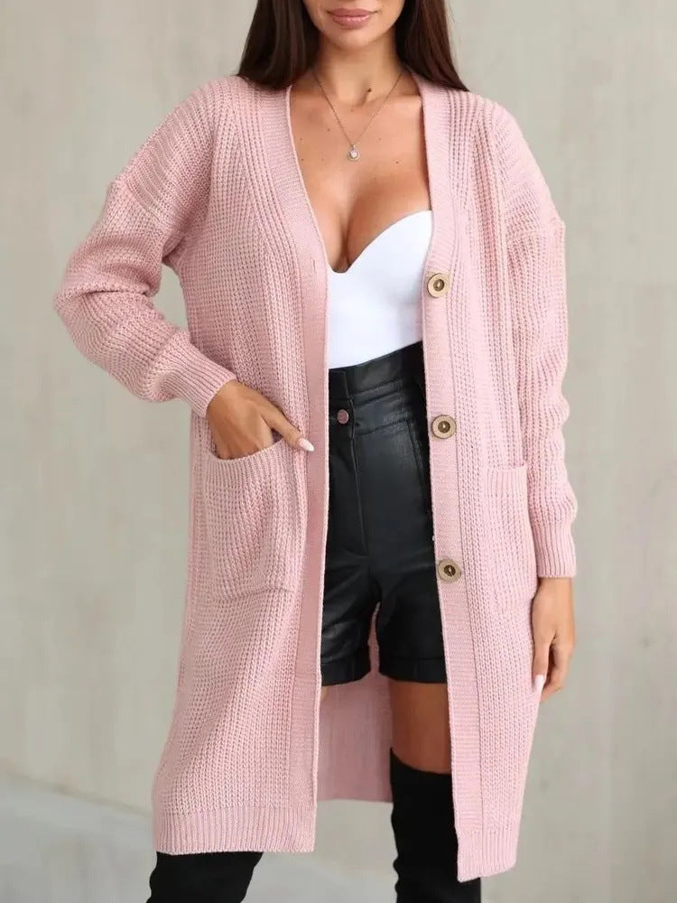 Damen Kuscheliger Strickmantel mit Gürtel und praktischen Taschen R&B