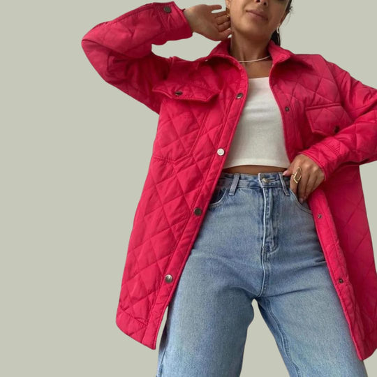R&B | Klassische gesteppte Jacke mit Druckknöpfen
