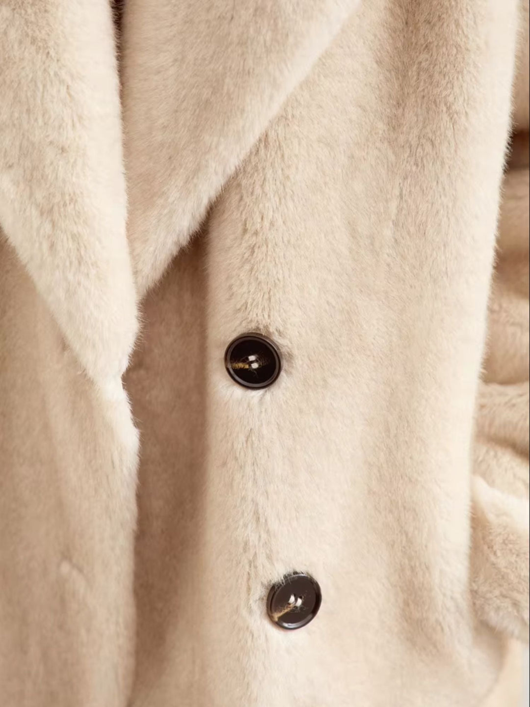 R&B | Doppelt Geöffneter Beiger Wollmantel für Den Winter