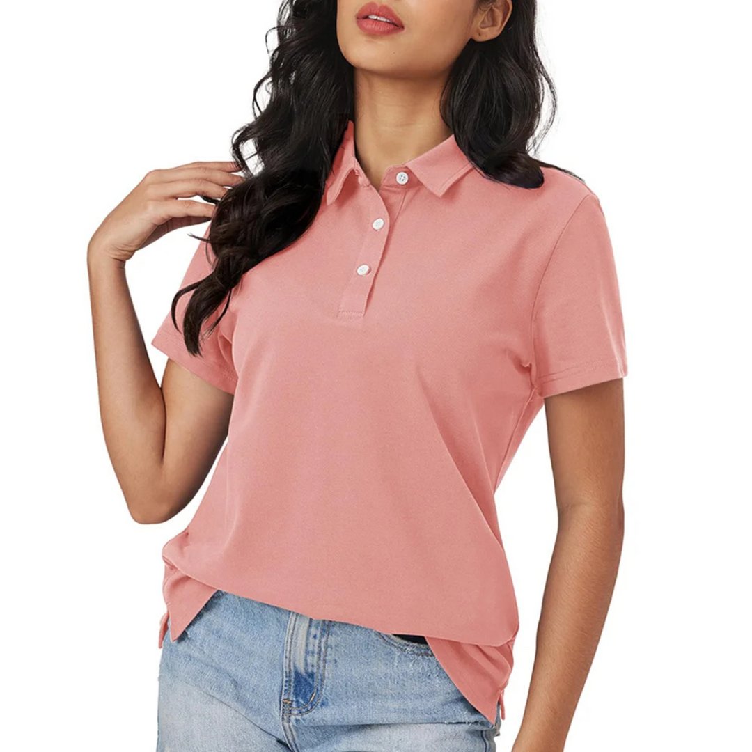 R&B | Blaue Seide Atmungsaktiv Leichtgewicht Damen Polo