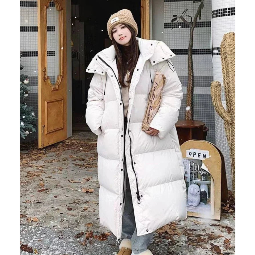 R&B | Lange Winter Puffer Daunen Jacke - Kapuze