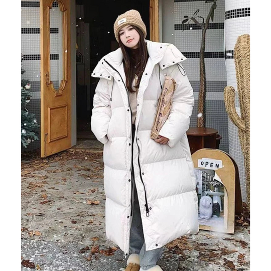 R&B | Lange Winter Puffer Daunen Jacke - Kapuze