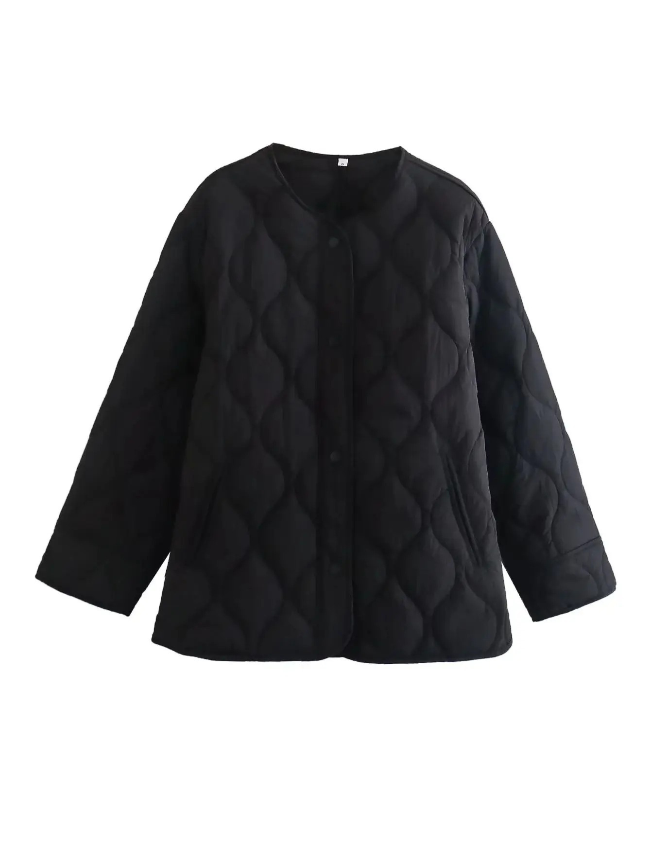 R&B | Gepolsterte Jacke Damen, Leichtes Übergröße Modell mit Taschen, Knopfverschluss
