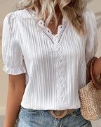 Spitzenbluse mit V-Ausschnitt - Fleur