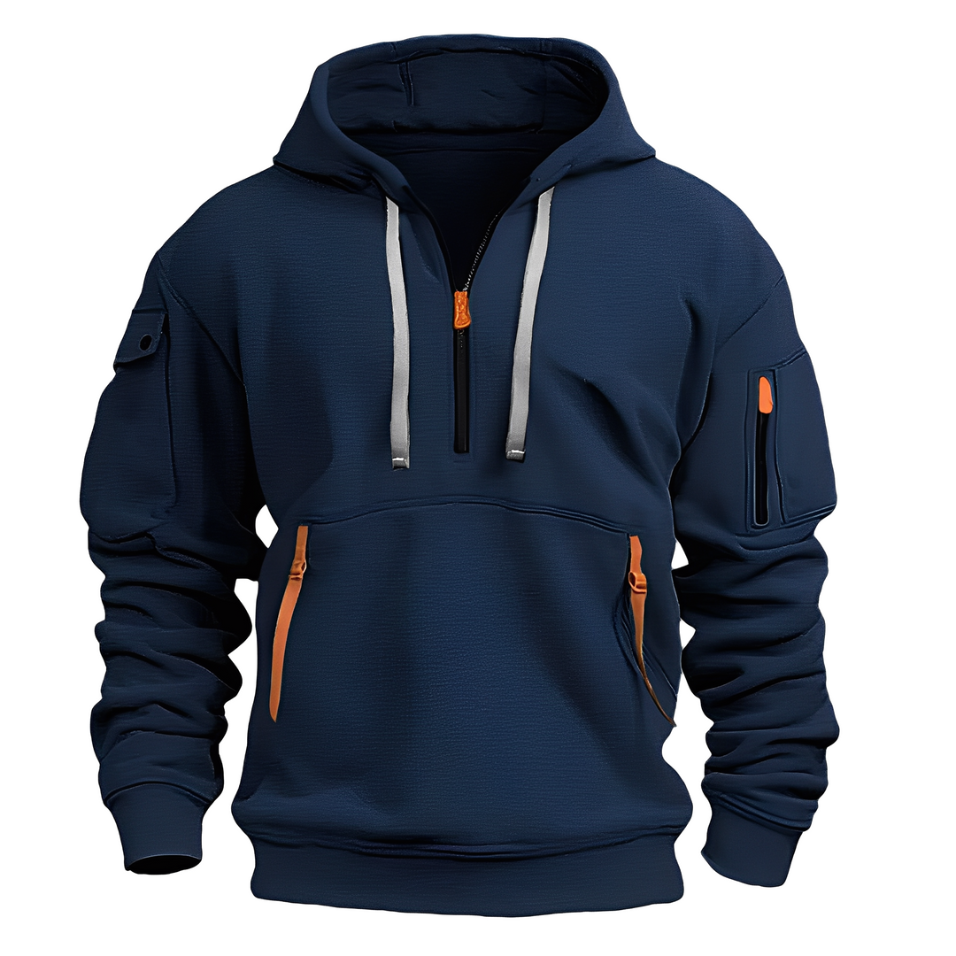 R&B | Lässiger, lockerer Hoodie mit Reißverschluss für Männer