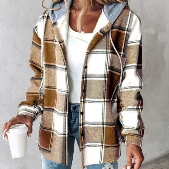 R&B | Kariertes Kapuzen-Sommerjacke für Damen