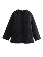 R&B | Elegante Langarm-Steppjacke mit Ein-Knopf-Verschluss Ideal für Herbst/Winter