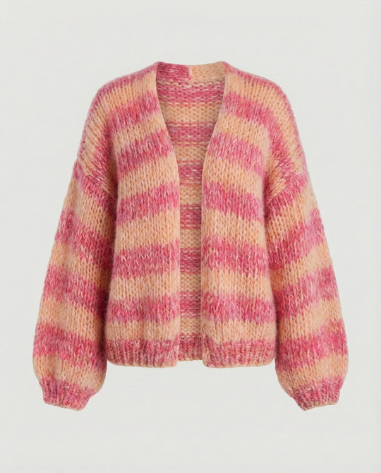 R&B | Bunte Patchwork Strickjacke Für Damen