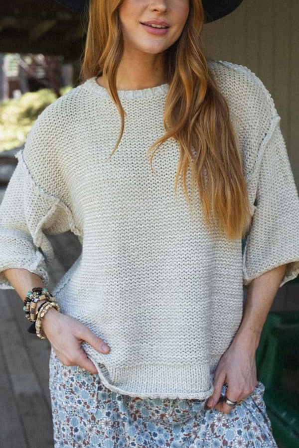 R&B | Gemütlicher Grobstrickpullover mit Rundhalsausschnitt