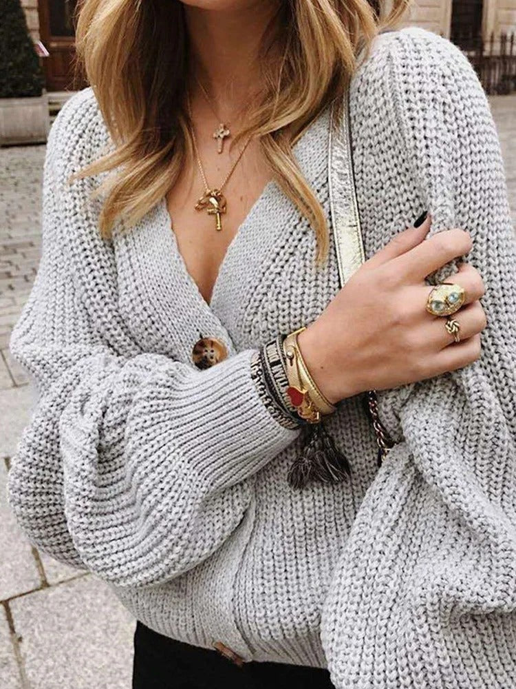 R&B | Strickjacke mit Puffärmeln