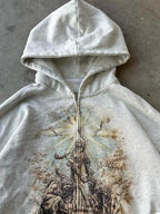 R&B | Weiße Oversized Hoodie mit Druck