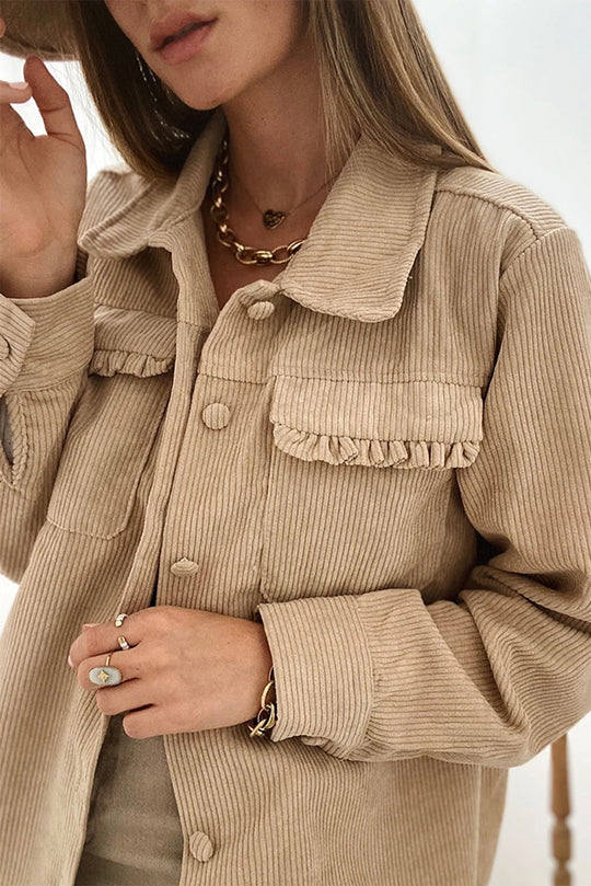R&B | Cordurahemdjacke mit Rüschendetails Baumwollmischung Elegant und Modern