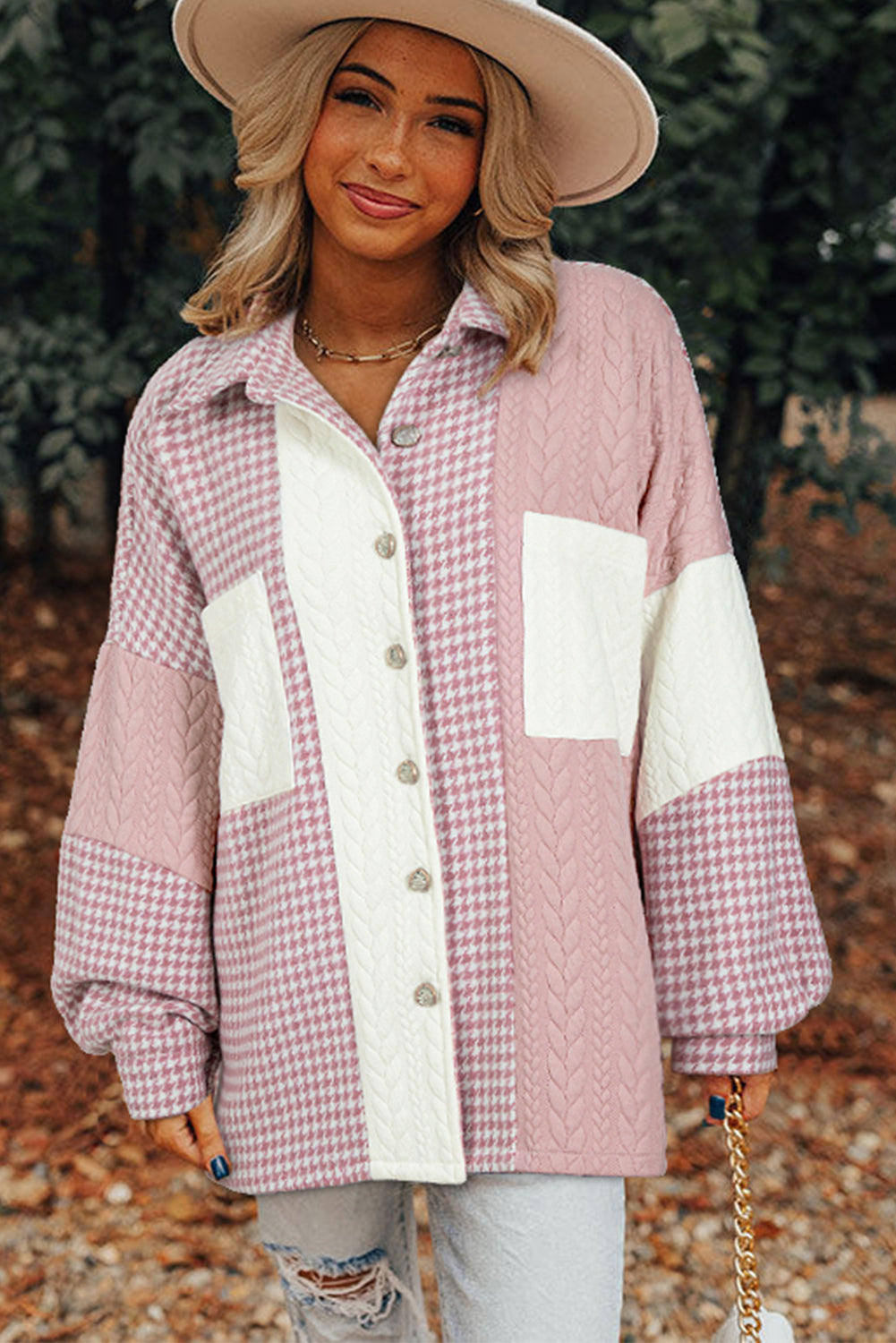 R&B | Patchwork Hemdjacke Baumwollmischung Modern und Stilvoll