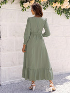 Maxikleid mit Bindegürtel | Leila
