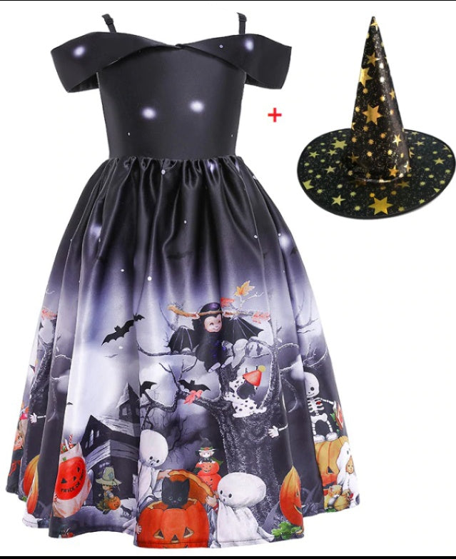 R&B | Halloween Prinzessinkleid mit Halloween Druck