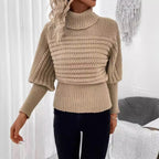R&B | Pullover mit Hohem Kragen Geschichtete Ärmeln Modern und Warm