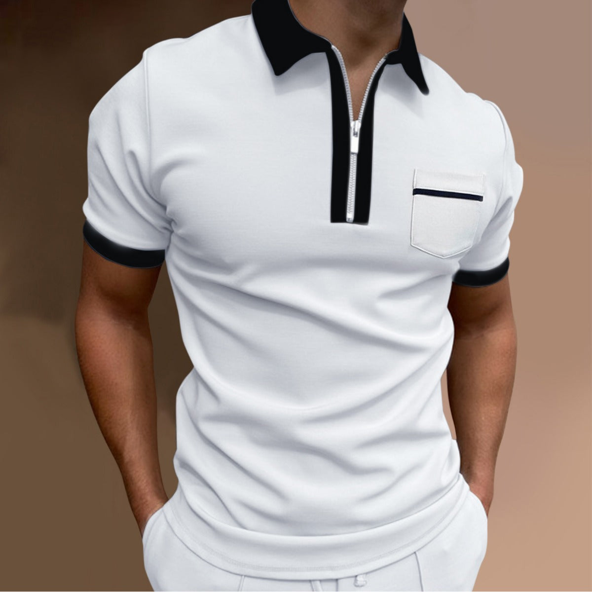 R&B | Schmal geschnittenes Taschen-Poloshirt