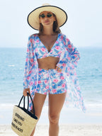 R&B | Bedrucktes dreiteiliges Bikini-Set