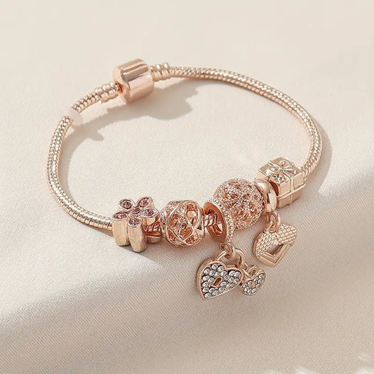 R&B Modisches Armband mit Strasssteinen und Blumen