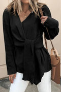 R&B | Lässige, solide Patchwork-Strickjacke