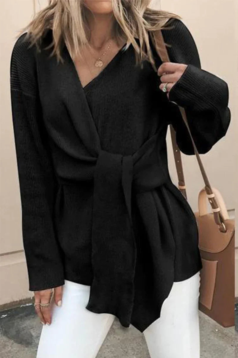 R&B | Lässige, solide Patchwork-Strickjacke