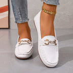 Elegante Damenmokassins mit goldener Zierschnalle R&B R&B