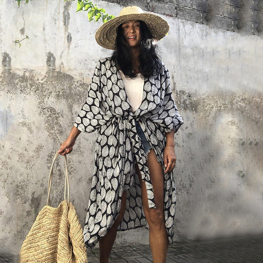 R&B | Glamouröse Sonnenschutz Resort Strandkleid Cover Up