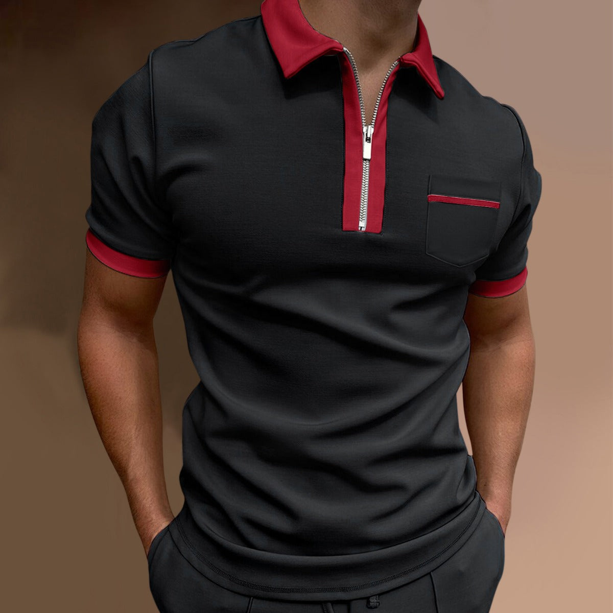 R&B | Schmal geschnittenes Taschen-Poloshirt