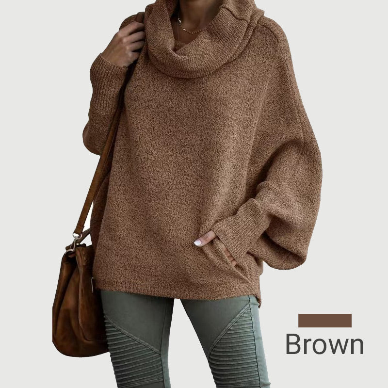 R&B | Gemütlicher Batwing-Pullover mit Wasserfallausschnitt und Taschen