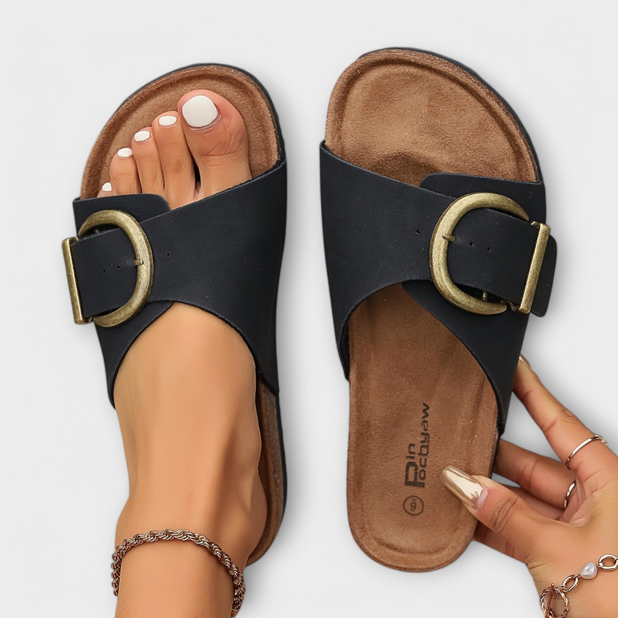 R&B | Stilvolle Schnallen Slide Sandalen