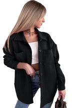 R&B | Oversized Hemdbluse mit Großen Taschen Polyester Minimalistisch und Stilvoll