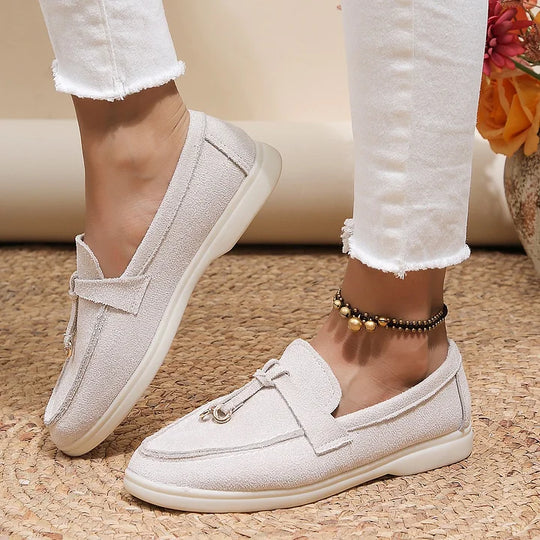 Damen-Loafers aus Wildleder mit geknoteter Quaste R&B R&B