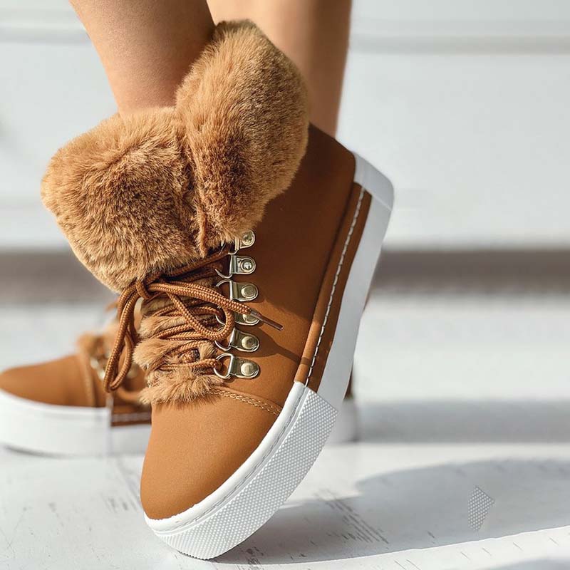 Warme Plüsch Plattform Stiefeletten R&B