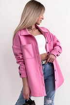 R&B | Oversized Hemdbluse mit Großen Taschen Polyester Minimalistisch und Stilvoll
