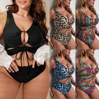R&B | Großer einteiliger Bikini mit Leopardenmuster