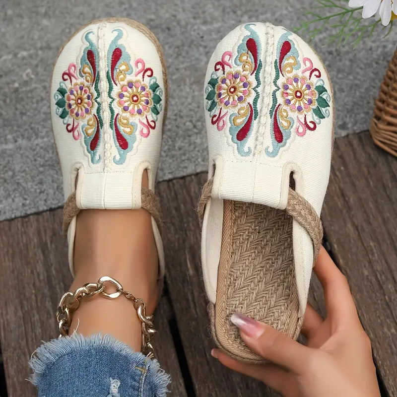 Flache Schuhe für Frauen mit floralem Muster R&B