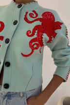 R&B | Strandstrick-Cardigan mit nautischem Oktopus-Design