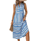 R&B | Kleid mit ethnischem Print und V-Ausschnitt