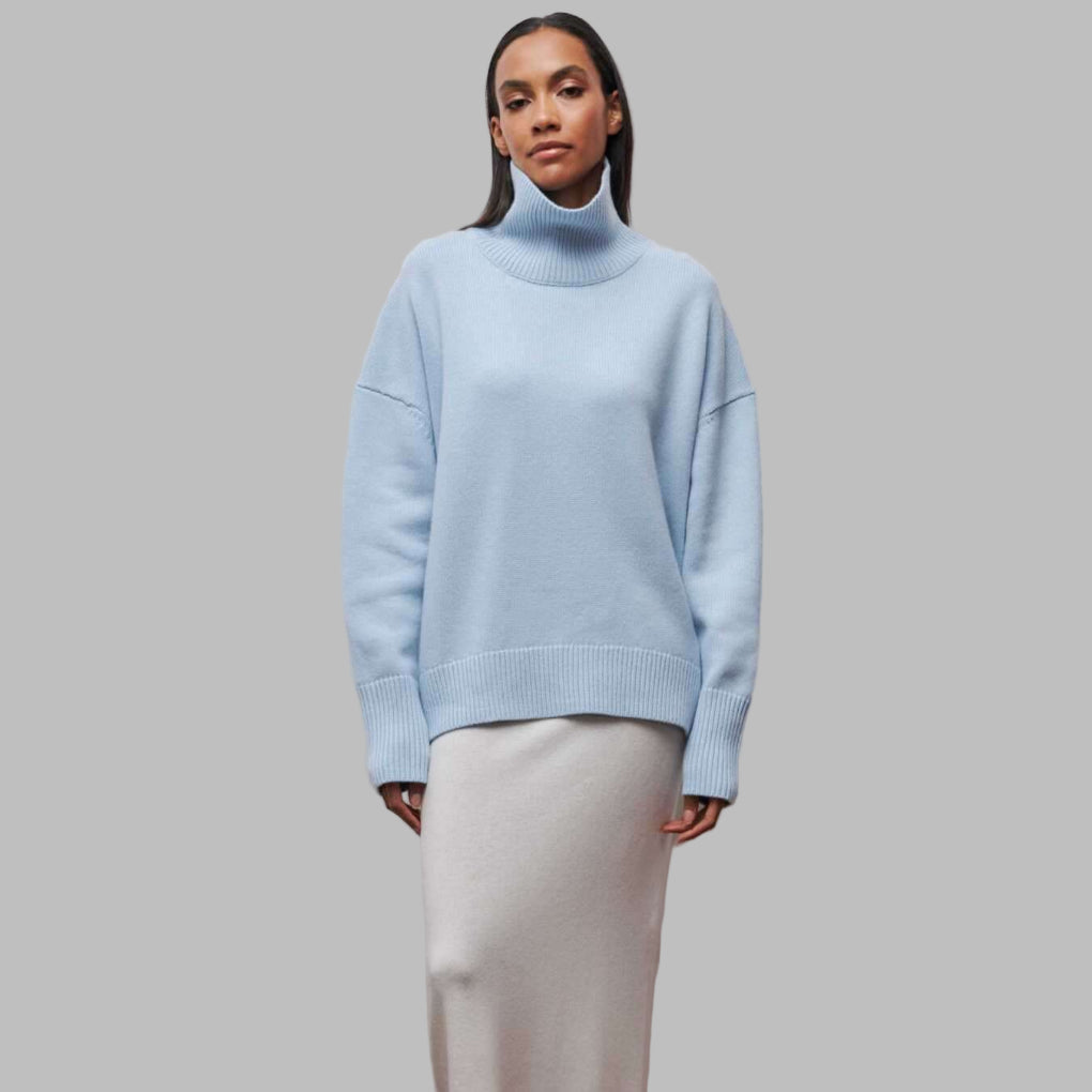 R&B | Pullover - Damen Herbst Oversized Hochkragenpullover