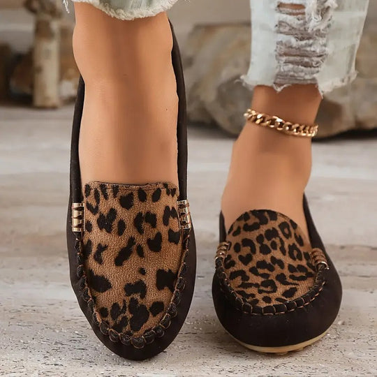 Bequeme Damen-Slipper mit wildem Leopardenprint R&B R&B